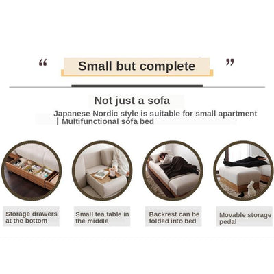 YOOKE Folding Sofa Scandinavian Japanese Sofa Bed Living Room Multifunctional Dual-use With Storage