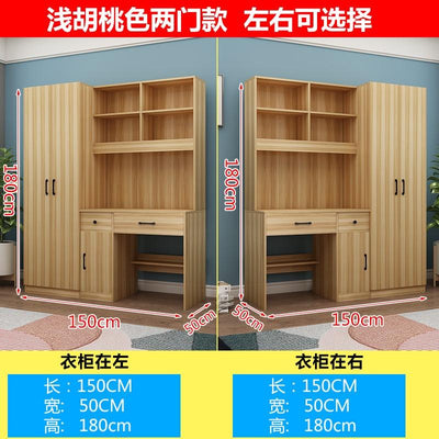 Wardrobe Integrated With Computer Desk Small Apartment Combination Cabinet Table Home Wardrobe-042