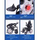 Electric wheelchair, high back, full reclining, foldable, portable, multi-functional elderly