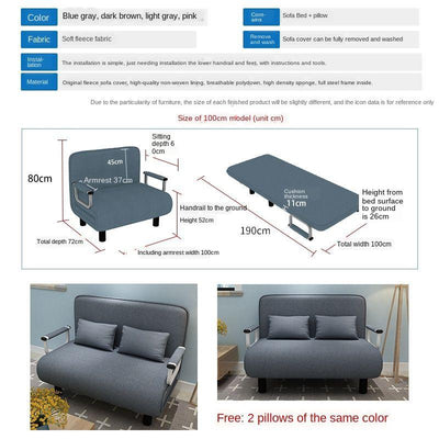 Folding Sofa Bed Dual-use Single Simple Family Double Nap Theme Portable Lazy Lounge Ruse Lunch