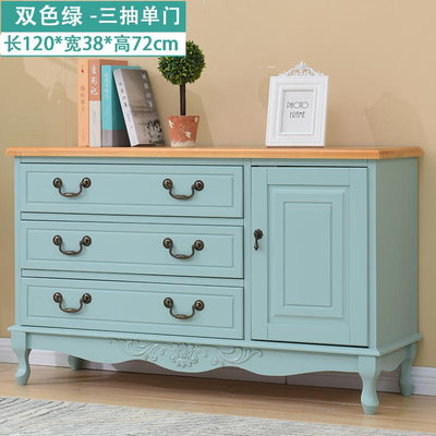 (MUWU) Solid Wood Simple Modern Storage Cabinet Drawer Living Room Locker Bedroom American Chest of