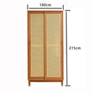 Koala Japanese Style Solid Wood Wardrobe Home Bedroom Wicker Sliding Door Wardrobe Flat Simple Large