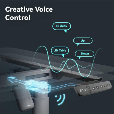 Desiny Height Adjustable Desk Double Layer Standing Desk Voice Control Study Table Home Office Table