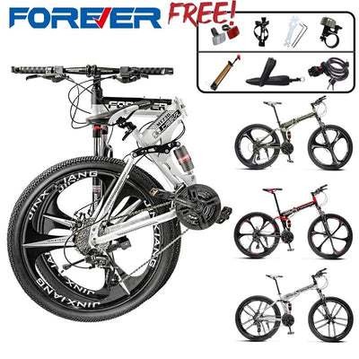 Forever Foldable Bicycle Mountain Bike 24/26 Inch 21/24/27/30 Speed Off-road Light Shock Absorption