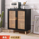 GC Kitchen Cabinet Storage Rattan Cabinet Solid Wood Household Wall Integrated Rattan Cabinet