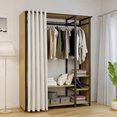 A Simple Rental Wardrobe Full Steel Frame Simple Modern Economy Storage Home Dormitory Self-assembly