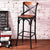 American Village Wrought Iron High Stool Bar Chair with Backrest