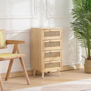 Koala Solid Wood Rattan Storage Cabinet Home Chest Of Drawers Bedroom Bedside Table Japanese Locker