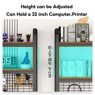 Desktop Shelf Desk Pegboard Wall Shelf Desktop With Grid Multi-layer Shelves Home Students Computer