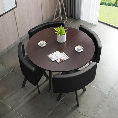 SENBIJU Nordic Dining Table Simple Combination Set With 4 Dining Chairs Family Sales Office