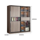 Simple Wooden Wardrobe Bedroom Armoire With Tempered Glass Door Large Capacity Garderobe