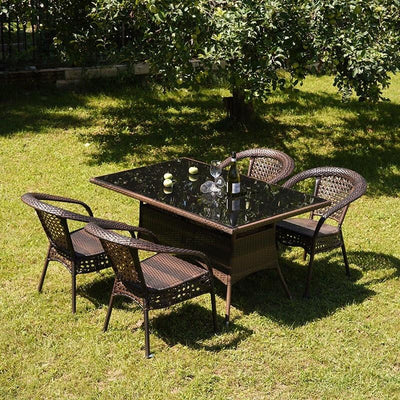 Mingran furniture rattan chair three piece set balcony small table chair tea table chair combination