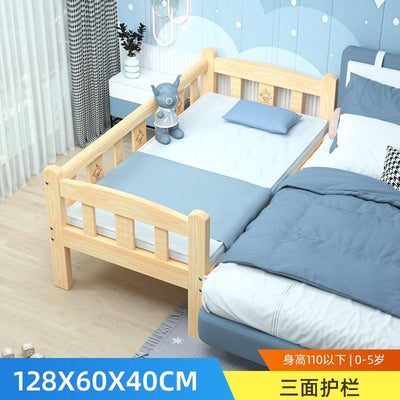 Solid Wood Baby Bed Baby Cot Boy Single Bed Girl Princess Bedside Bed Widened Small Bed With Rails