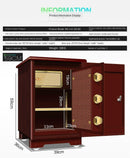 Safe Box, Household Fixed Safe, Fireproof Office Fingerprint Password, Small Bed Head, 60cm,