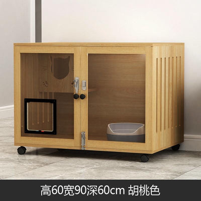 Byto Solid Wood Cat Cabinet Luxury Villa Cage Cat Cabinet Multi-layer Pet Cabinet