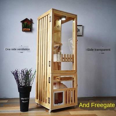 Cat House Cage Villa Solid Wood Household Cabinet Indoor Three-storey Luxury Nest Apartment