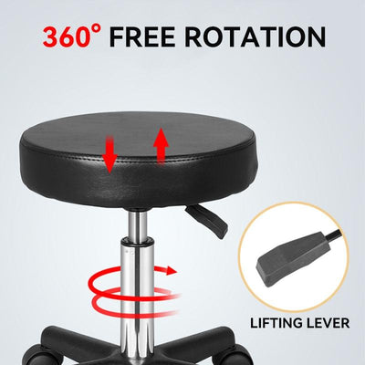 Bar High Stool Chair Liftable Beauty Salon Laboratory Chair PU surface metal bracket Rotating Roller