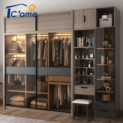 Zxd Nordic Sliding Door Wardrobe Household Bedroom Modern Simple And Light Luxury Storage Coat