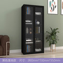 Bookshelf Cabinet Living Room Dustproof Bookshelf Wrought Iron Glass Door Bookcase Home Floor