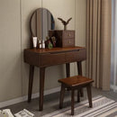 Orange Nordic Solid Wood Dressing Table with Light and Mirror Integrated Modern Simple Small Bedroom