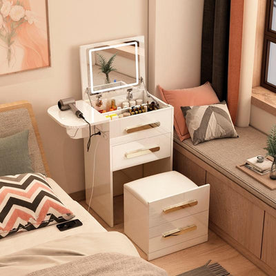 YICHANG Nordic Dressing Table Bedroom Modern Simple Storage Cabinet Integrated Flip Small Family