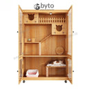 Byto Cat Cage Villa Solid Wood Luxury Three Floor Household Cat Cabinet General Breeding Room Pet