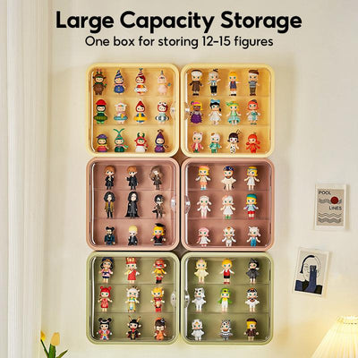 3 Layers Wall Acrylic Display Box Shelf Blind Box Popmart Figurines Display Case Storage with Rack