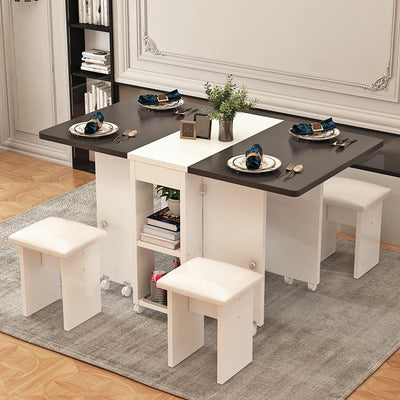 2022 Dining Table Set Marble Foldable Dining Table Movable Small House Multifunctional Combined