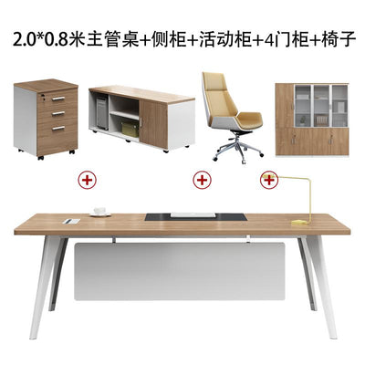 The boss's desk is simple and modern, new Chinese style office desk, single solid wood, big board,