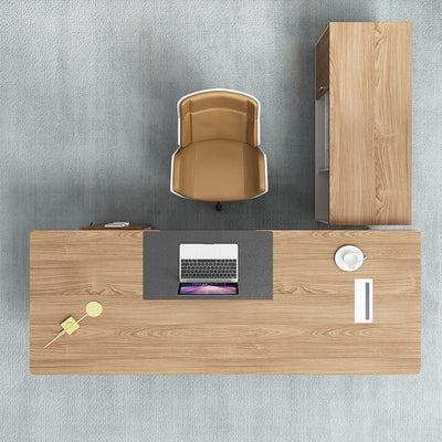 The boss's desk is simple and modern, new Chinese style office desk, single solid wood, big board,