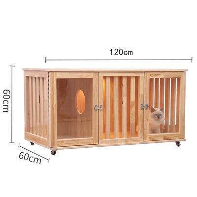 Cat Cage Villa Double-decker Three-story Display Cabinet Solid Wood Pet House