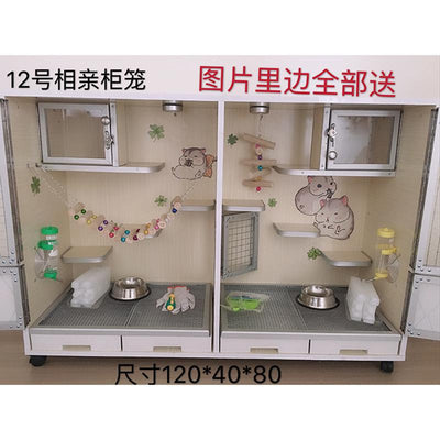 2021 Cat wood solid Cage Chinchilla ecological board pet air conditioning villa blind date cabinet