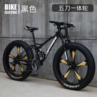 Mountain Bicycle Adult Off-roader Beach Snow Bike 4.0 Tire Male and Female Student Variable Speed