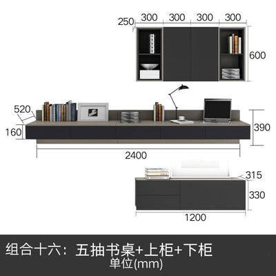 Desk Bookshelf Combination Nordic Simple Modern Small-family Computer Table and Study Table-top Desk