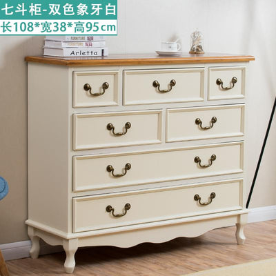 (MUWU) Solid Wood Simple Modern Storage Cabinet Drawer Living Room Locker Bedroom American Chest of