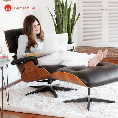 Herman Miller Lazy Sofa Eames Lounge Chair Faux Leather Waterproof Office Chair Balcony Living Room