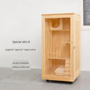 Cabinet House Solid Wood Glass Double Layer Home Pet Shop Villa Cat Cage Super Large Free Space