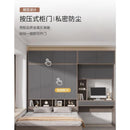 (PANDA) Wardrobe Bed Integrated Solid Wood Small Family with Bookcase Bed Computer Desk Wall