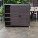 Shoe Rack Rattan Outdoor Sunscreen Waterproof Courtyard Locker Garden Balcony Storage Cabinet