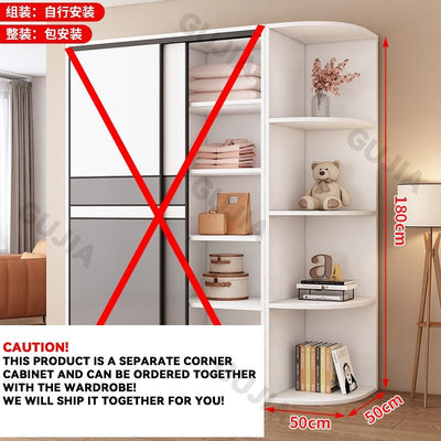 Sliding Door Wardrobe Household Simple Bedroom Wardrobe Modern Rental Room Storage Cabinet-042.sg