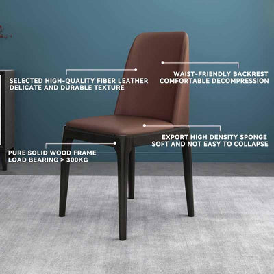 Nordic modern dining chair fashion waterproof dressing chair modern back chair PU leather dining