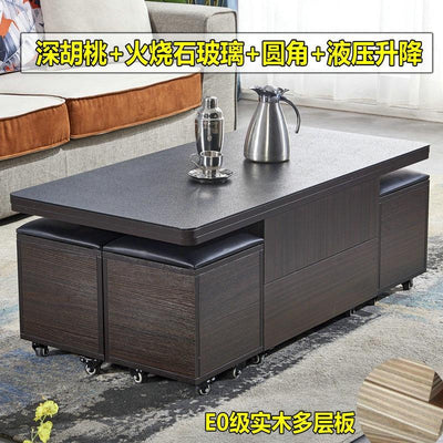 Lift Tea Table Modern Simple Small House Folding Retractable Storage Fire Stone Tea Table Dual