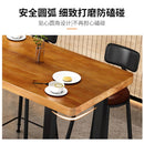 Bar Table Solid Wood High Foot Nordic Bar Table and Chair Iron Leisure Milk Tea Shop Bar Clear Bar