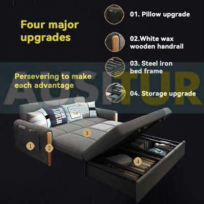 AUSITUR Sofa Bed Multifunctional Foldable Bed Technology Fabric Sofa