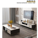 Marble Coffee Table Tv Cabinet Combination Small Family Coffee Table with Lock