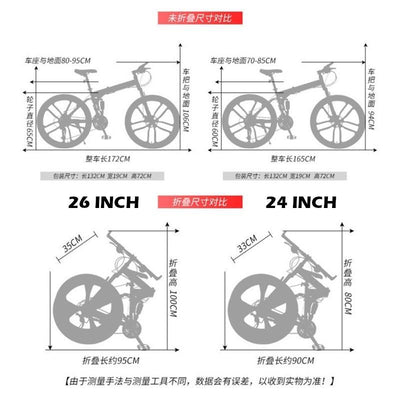 Foldable Bicycle Shimano 24/26 Inch Mountain Bike