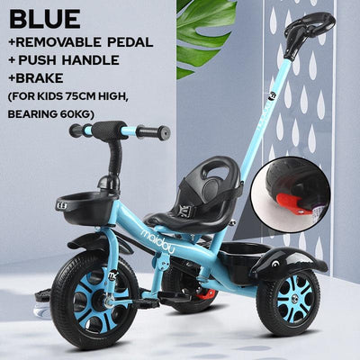 BabyDairy Tricycle 1-5 Years Old Multifunction Children Tricycle Baby Bicycle With Anti-slip Wheels