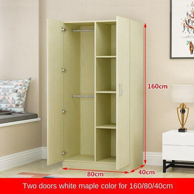 Bedroom Square Lattice Cabinet Wardrobe 140cm Small Household Load-bearing Wood 40/50 Deep Hanging