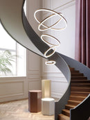 HJFA Living Room Chandelier Modern Simple Light Luxury Duplex Staircase Hall Golden Circle Circular