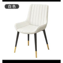 DF Upgrade Dining Chair With Gold Legs Waterproof Leather Nordic Chair Home Back Stool